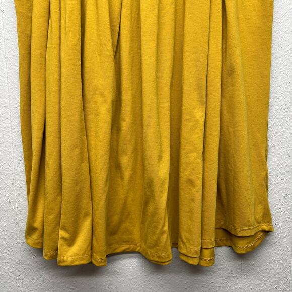 LuLaRoe Womens Pull On Mustard Skirt 3XL Elastic Waist Side Pockets Knee Length - Picture 4 of 10